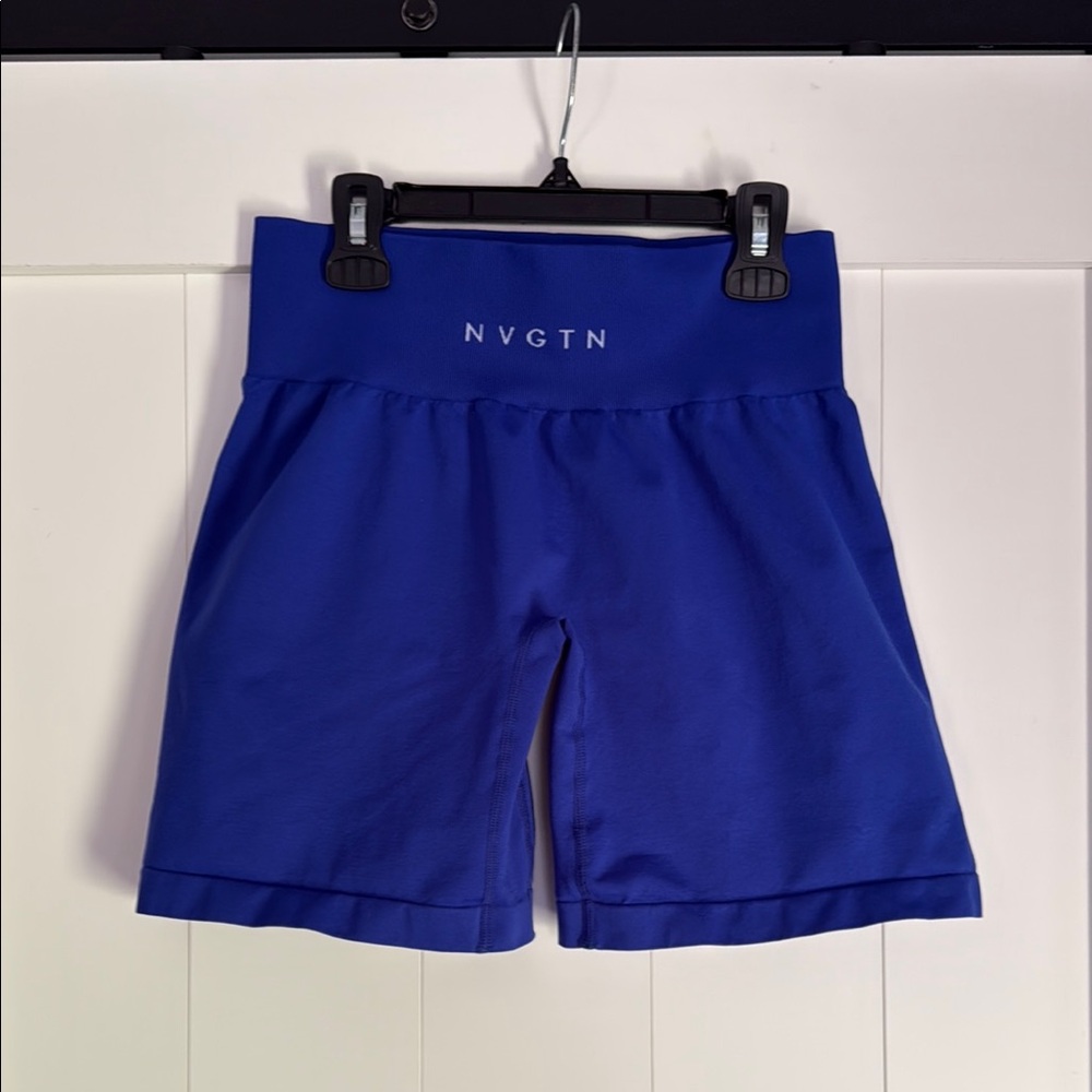 NVGTN Blue Bike Shorts with Elastic Waistband - Picture 2 of 3